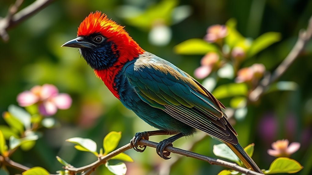birds featuring striking red heads