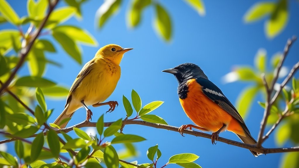 california yellow black birds
