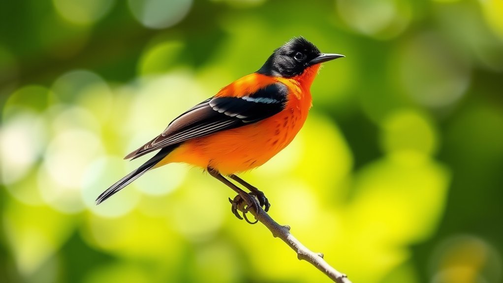colorful migratory songbird species