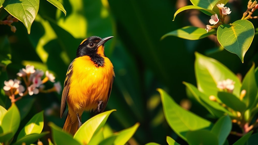 colorful threatened bird species