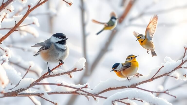 diverse avian winter species