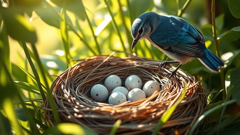 eggs carefully laid down