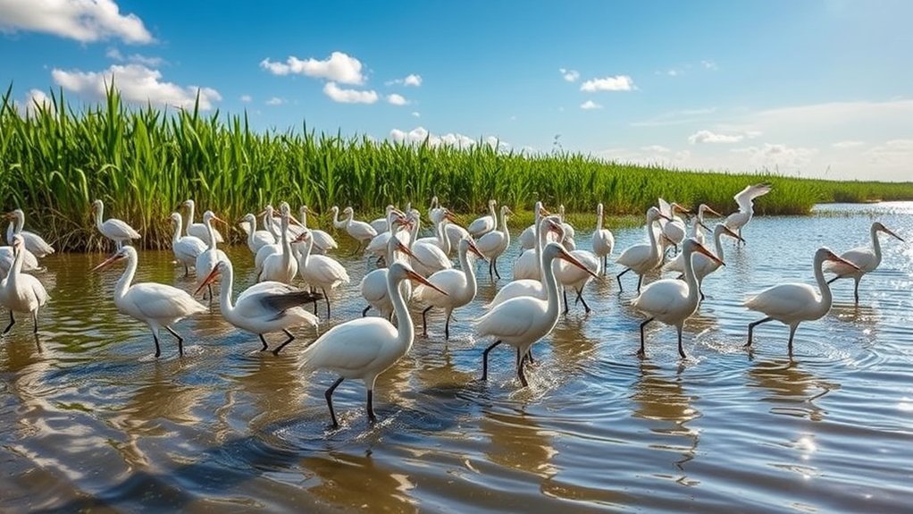 florida long beaked white birds