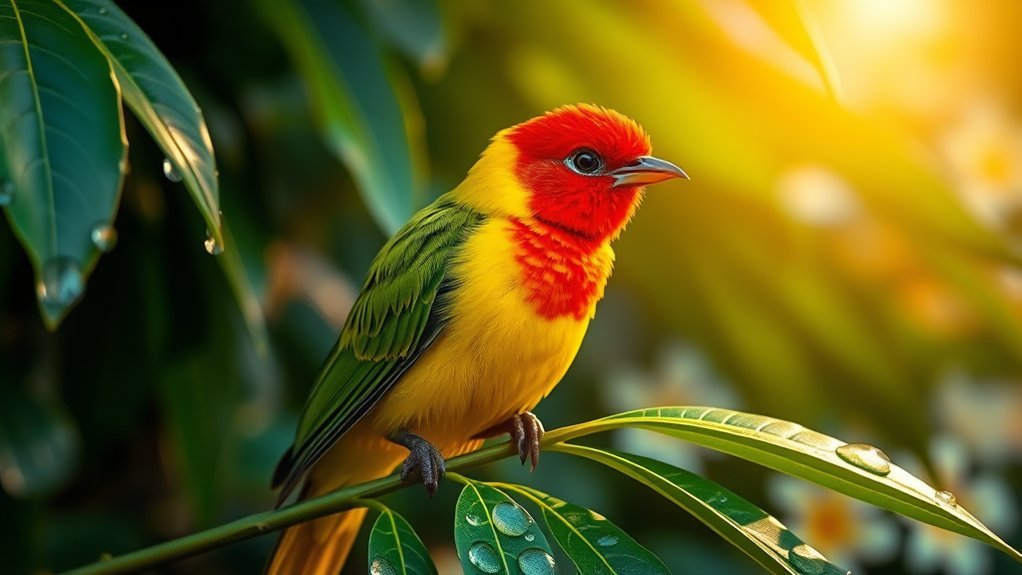 Red-Headed Birds of Hawaii: Rare and Beautiful Species 2 hawaiian amakihi colorful bird