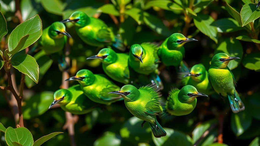 Small Green Birds in Florida: Identification and Facts 3 small vibrant green avians
