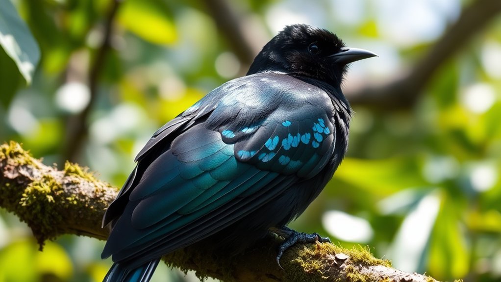 speckled winged black bird