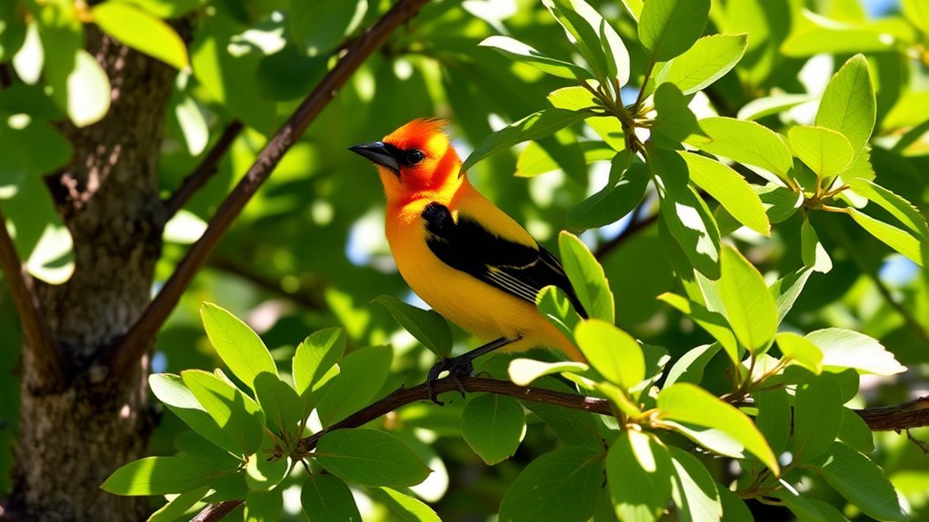 vibrant bird in nature