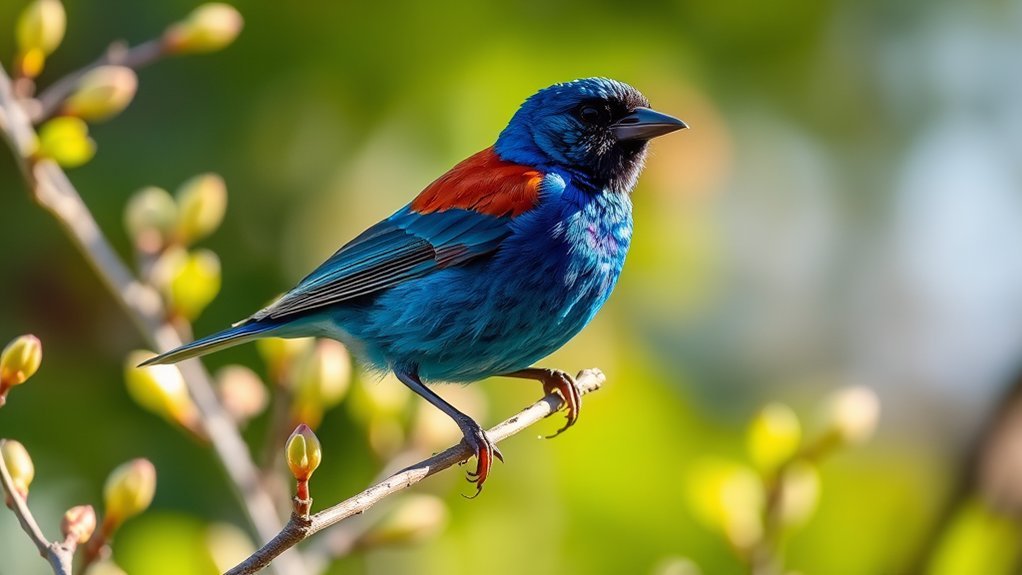 vibrant blue songbird species