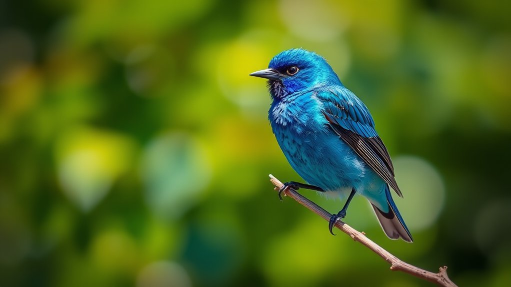 vibrant blue songbird species