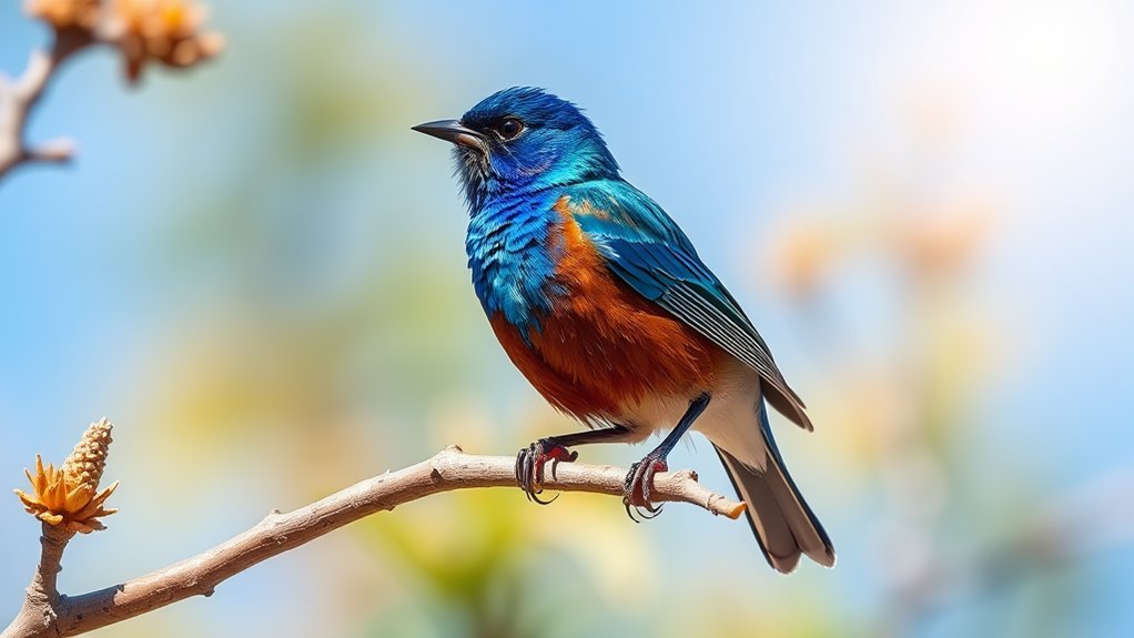 vibrant blue songbird species