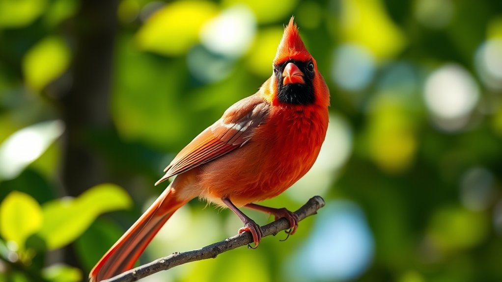 vibrant red songbird beauty