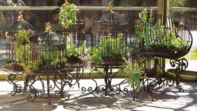 victorian bird cage planters